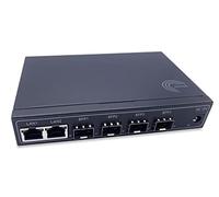 Elfcam® - Commutateur Switch Fibre Optique avec 4 Ports SFP et 2 Ports Gigabit Ethernet 10/100/1000Mbps, Plug & Play Non Géré (4 Ports SFP)