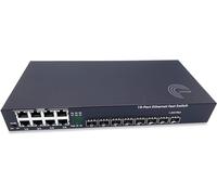 Elfcam® - Commutateur Switch Fibre Optique avec 8 Ports 1,25Gb SFP et 8 Ports Gigabit Ethernet 10/100/1000Mbps, Plug & Play Non Géré