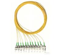 Elfcam - Fibre Optique Pigtail 12Fibres Monomode Simplex FC/APC 9/125um OS2, Jaune