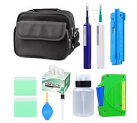 Elfcam - Kit d'outils de Nettoyage Fibre pour Soudeuse FTTx, Compris Stylos Optique Fibre,Mesurer la Règle,Lingettes Nettoyants pour Connecteurs FC/SC/ST/LC/E2000/MU,Livraison avec Sacs en Nylon