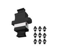 Elfcam - Lot de 10 Coupleurs de Cordon de Raccordement MPO vers MPO - Noir - Adaptateur de Connecteur de Câble MPO vers le Bas - Pour Connexion Fibre MPO Monomode et Multimode 40G 100G 8/12/16 Cœurs