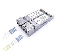Elfcam® - Lot de 2, 10Gb SFP+ Module de Transceiver à Fibre Optique, Connecteur LC/UPC Duplex Singlemdoe (OS2),10GBase-LR SFP+ Module 1310nm, Compatible avec Cisco et Freebox Delta