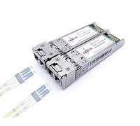 Elfcam® - Lot de 2, 10Gb SFP+ Module de Transceiver à Fibre Optique, Connecteur LC/UPC Duplex Singlemdoe (OS2),10GBase-LR SFP+ Module 1310nm, Compatible avec Cisco et Freebox Delta