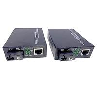 Elfcam® - Lot de 2 Convertisseur Fibre Ethernet, Convertisseur de Média SFP Inclus, Jusqu'à une Distance de 20KM sur Fibre Optique SC Monomode (1 Port RJ45 *1 Port RJ45)