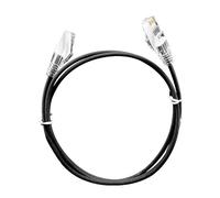 Elfcam - Lot de 20 Noir Câbles Ethernet Cat 6A, Ultra Slim 10Gbps 28AWG UTP OD3,6mm 500MHz, Cordons Cuivre pur Cat6a Fin 10Go pour Centres de Données，1,5M