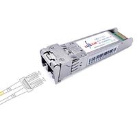 Elfcam - Module émetteur-Récepteur Fibre Optique SFP+ 10Gb, connecteur LC/UPC Duplex Multimode (OM3/OM4), 10GBase-SR SFP+ 850nm 300M, Compatible avec Cisco SFP-10G-SR et Open Switch,Une Unité