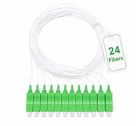 Elfcam® - Pigtail à Fibre Optique SC/APC Monomode Simplex 9/125um OS2 0,9mm 1 Mètre (Lot de 24, Blanc)