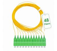 Elfcam® - Pigtail à Fibre Optique SC/APC Monomode Simplex 9/125um OS2 0,9mm 1 Mètre (Lot de 48, Jaune)