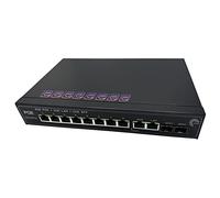 Elfcam® - PoE Commutateur Switch Fibre Optique avec 2 Ports SFP 1,25Go, 8 Ports PoE Gigabit Ethernet 10/100/1000Mbps, Plug & Play Non Géré (8 Ports PoE)
