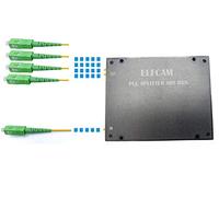 Elfcam® - Séparateur de Fibres Optique, Séparateur Optique de Fibre Monomode de PLC de SC/APC avec La Boîte Plastique ABS (1x4)