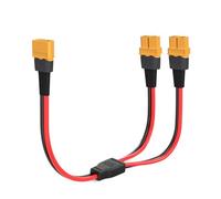 ELFCULB Répartiteur XT60 Y, 12 AWG XT60 1 mâle vers 2 femelles câble de connecteur pour DJI Phantom Quadcopter RC voiture (0.3 m)