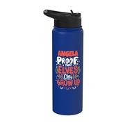 Elfe Angela avec prénom de Noël amusant Stainless Steel Insulated Water Bottle