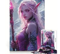 Elfe aux Cheveux Roses et bâton Puzzle de 1000 pièces pour Adolescents Jeu de logique Puissant Idée Cadeau d'anniversaire Bords Transparents pour se détendre (38x26cm)