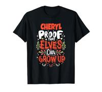 Elfe Cheryl Saying Funny Christmas Cheryl Nom personnalisé T-Shirt Graphique avec Valeur