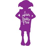 Elfe de maison Dobby is free logo 55 autocollant sticker - Taille : 17 cm - Couleur : violet