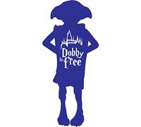 Elfe de maison Dobby is free logo 55 autocollant sticker - Taille : 4 cm - Couleur : bleu foncé