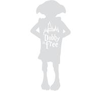 Elfe de maison Dobby is free logo 55 autocollant sticker - Taille : 4 cm - Couleur : Gris