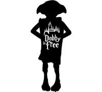 Elfe de maison Dobby is free logo 55 autocollant sticker - Taille : 8 cm - Couleur : noir