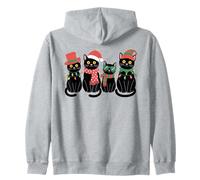 Elfe de Noël pour Amoureux des Chats Noirs Sweat à Capuche