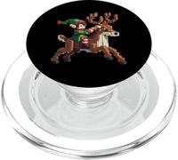 Elfe équitation Renne Design Bloc Style Personnage Pixel Art PopSockets PopGrip pour MagSafe