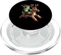 Elfe équitation Renne Design Bloc Style Personnage Pixel Art PopSockets PopGrip pour MagSafe
