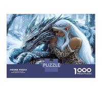 Elfe et Dragon s'embrassant 1000 Pièces Pack Puzzle Amitié Mythique Puzzle Premium Carton Haut De Gamme - Seniors, Concentration, Cadeau Maison Neuve Et Pause Bureau 70x50cm/1000pcs