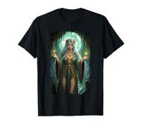 Elfe, Fille, Forêt, Lune, Royaume Enchanté, Magie T-Shirt