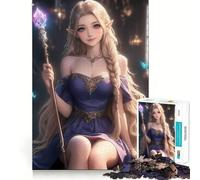 Elfe Mystique avec bâton Puzzle de 1000 pièces pour Adultes Jeu de réflexion Anti-anxiété Bords précis Cadeau attentionné (50x75cm)