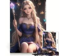 Elfe Mystique avec bâton Puzzle de 1000 pièces pour Adultes Jeu de réflexion Anti-anxiété Bords précis Cadeau attentionné (50x75cm)
