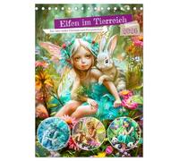 Elfen im Tierreich - Ein Jahr voller Fantasie und Freundschaft (Tischkalender 2026 DIN A5 hoch), CALVENDO Monatskalender: Eine Reise durch das Jahr mit den magischen Helfern der Natur