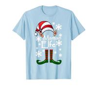 Elfen Mama - Mère Elfe Noël Moche Noël T-Shirt, Homme, Bleu Céleste, XL