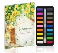 Elfew Ensemble de cahiers d'exercices aquarelle pour adultes et débutants, 18 couleurs avec stylo pinceau à arrosage automatique, 20 belles peintures aquarelle pour adultes