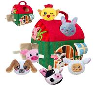 Elfew My Jouet Bebe 0-3 Mois, Ferme Éducatif en Peluche avec 6 Animaux Sonores, Montessori Eveil 0-6 Mois, Montessori Jouet Sensoriel, Cadeau Naissance
