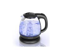 Aigostar Elfin - Bouilloire électrique, Mini Bouilloire en Verre borosilicaté avec illumination LED. 2200W, capacité de 1L, sans BPA. Ébullition rapide, protection contre l’ébullition à vide, Noire