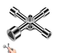 Elfinfi 4 Voies 5 Clé Triangle, 7mm/10mm/12mm/13mm/18mm Clef Triangle, Cle Triangle, Clé Universelle, Cle Carre pour Coffret Électrique, Gaz, Eau, Compteur Électrique, Coffret, Armoire