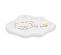 Elfinfi Plateau Decoratif, Nuage Plateau Bijoux, Céramique Blanc, Plateaux à Bijoux, Décoration Esthétique, Fête des Mères, Noël, Thanksgiving, Cadeau