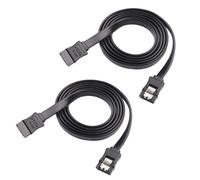 ELFJMZP 100 cm SATA III 6 Gbps Câble de données 2-Pack - Verrouillage de loquet connecteurs droits SSD/HDD/CD Drive Ready Noir 3,3 pieds de câble