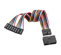 ELFJMZP Adaptateur câble répartiteur 16 broches vers 8x2 broches Adaptateur d'extension de câble pour panneau avant de châssis de serveur Super Micro 22 cm/8,8 pouces