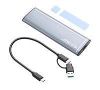 ELFJMZP Adaptateur externe SSD M.2 NGFF/NVMe Protocole Prend en charge USB 3.1 GEN2 10 Gbit/s M-Key/B + M Key SSD UASP Trim pour SSD 2242/2260/2280 Capacité de 6 To avec Type-C + Câble USB 3.1 (A-C