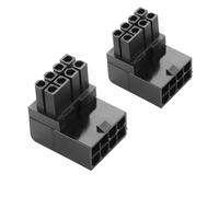 ELFJMZP ATX Lot de 2 connecteurs d'alimentation 8 broches femelles vers 8 broches mâles à 90 degrés de type B pour carte GPU de bureau convertible en orientation vers le bas