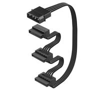 ELFJMZP Câble adaptateur Molex vers triple SATA 42 cm - 18 AWG en cuivre sans oxygène - Prend en charge 3 disques durs/SSD simultanément