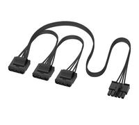 ELFJMZP Câble adaptateur PC modulaire PSU 5 broches vers 3 x 4 broches Molex IDE, compatible avec alimentation modulaire V550 V650 V750 V850 V1000 V1000M ; 18 AWG noir ; 40 + 15 + 15 cm