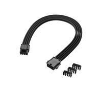 ELFJMZP Câble PC à 8 Broches avec Gaine en Nylon Souple pour Alimentation CPU 30 cm 18 AWG Split 4 + 4 Broches ATX12 V Câble d'alimentation CPU (Noir)