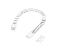 ELFJMZP Câble PC à 8 Broches avec Gaine en Nylon Souple pour Alimentation CPU 30 cm 18 AWG Split 4 + 4 Broches ATX12 V Câble d'alimentation CPU (Blanc)