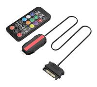 ELFJMZP Contrôleur LED ARGB avec télécommande infrarouge, alimentation SATA, 5 V 3 broches, câble de 50 cm, contrôleur d'éclairage mini PC noir