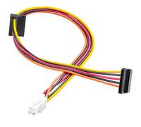 ELFJMZP HP Z600 Station de travail - Prise carrée blanche à 4 broches vers double connecteurs SATA 15 broches noirs, fil de cuivre robuste 18 AWG, 25 cm + 15 cm de long, compatible avec SATA HDD/SSD