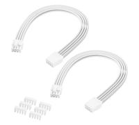 ELFJMZP Lot de 2 adaptateurs de câble d'extension ATX 8 broches vers ATX 8 broches (6 + 2) mâles pour PC haut de gamme - 30 cm (blanc)