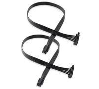 ELFJMZP Lot de 2 câbles d'alimentation courts de 40 cm à 6 broches vers SATA, cuivre étainé 18 AWG pour PC Dell, adaptateur double SATA 15 broches pour disque dur HDD SSD DVD, câble d'alimentation