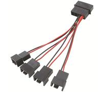 ELFJMZP Molex Lot de 2 câbles adaptateurs de ventilateur 4 broches vers 2510 4P-2PIN 1 vers 4 12 V - Câble haute intensité 24 AWG (13 cm, schéma de couleurs noir et rouge)