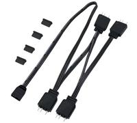 ELFJMZP Rallonge ARGB 4 broches vers 3 broches : 1 connecteur femelle vers 4 connecteurs mâles Adaptateur de synchronisation RVB adressable Câble rallonge de 35 cm (1 à 4)